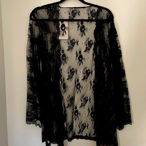 Black lingerie cover up